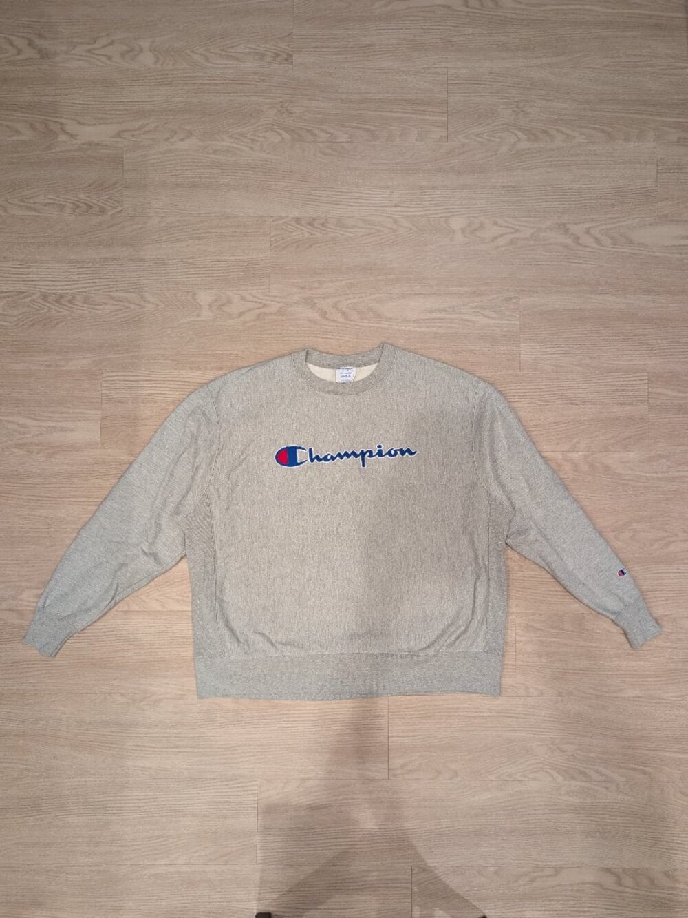 Champion Reverse Weave Crewneck 2XL | Heather Grey Oversized Retro Streetwear